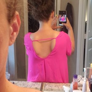Torrid Hot pink high/low shirt